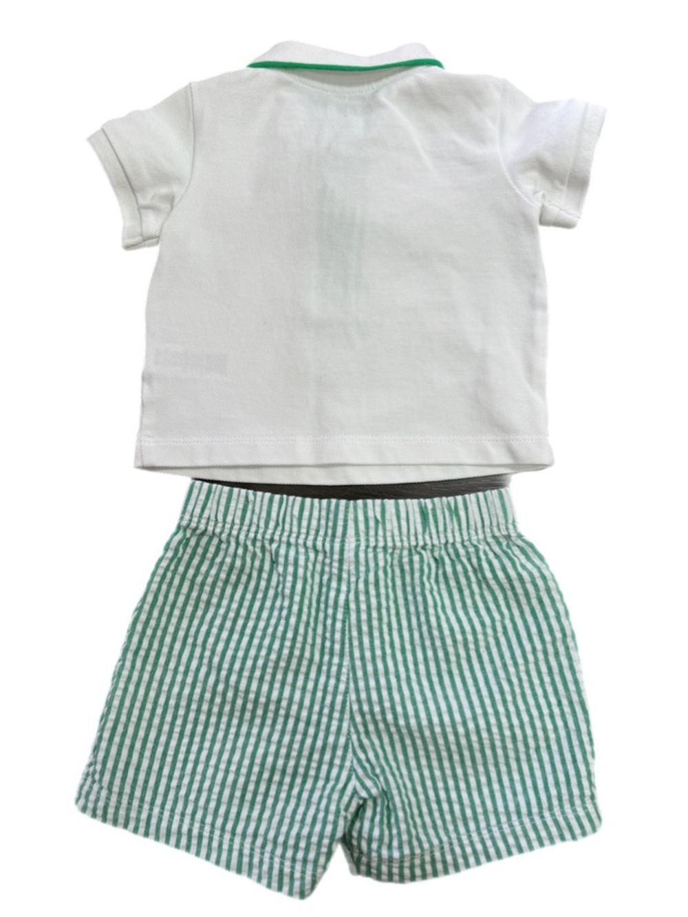Little Me 3pc Baby Boy Outfit 6M Golf Set Seersucker Shorts Polo Romper - Picture 5 of 11